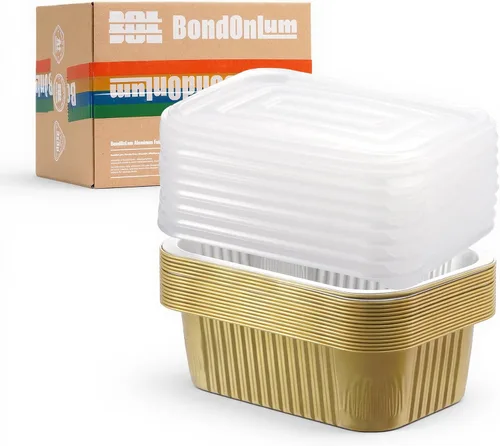 Vista 14 de Bandejas de papel de aluminio de BondOnLum, bandejas de aluminio resistentes, bandejas de aluminio desechables, bandejas de papel de aluminio