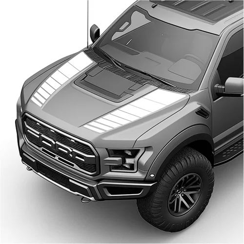 Vista 11 de Hood Blackout Racing Stripes - Kit de calcomanías de vinilo compatible con Ford F150 Raptor 2014-2020 (estilo 1, azul)