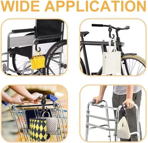 Vista 3 de Conector de cochecito de 3 piezas con 2 ganchos para cochecito, conector para niños pequeños, longitud ajustable de liberación rápida con gancho