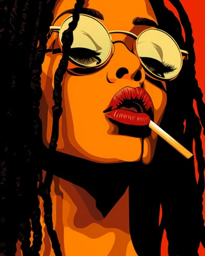 Vista 35 de Pintura por Números Afroamericana DIY Pintura Acrílica Kit de Pintura por Números para Niños Adultos Principiantes Chica Negra de Moda DIY Pintura