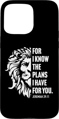Vista 31 de Jeremiah 29:11 Christian Bible Verse Lion Graphic Case for iPhone 16
