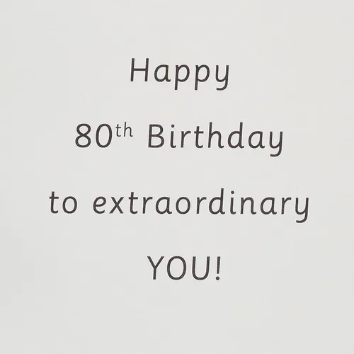 Vista 3 de American Greetings Tarjeta de cumpleaños número 80 (Extraordinary You)