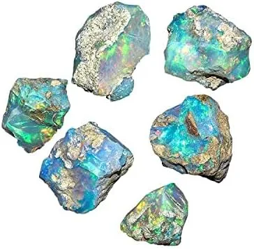 Vista 5 de VEERUKDI 50.00 quilates A1100% natural ópalo de fuego etíope crudo, cristal curativo de chakras, cristales ásperos y piedras preciosas, 8 a 12