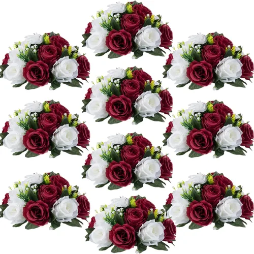 Vista 27 de Centros de mesa de flores para mesas de boda: decoraciones de mesa de Halloween, bolas de flores negras, centros de mesa para compromiso, ceremonia