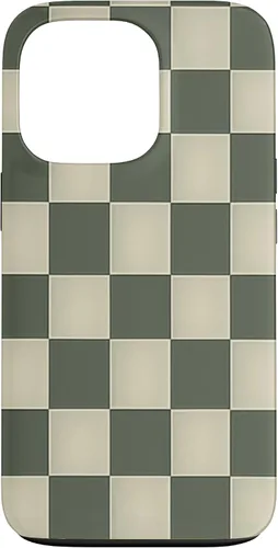 Vista 10 de Funda para iPhone 11 Pro Max con patrón de tablero de ajedrez verde salvia