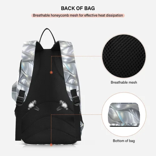 Vista 4 de Mochila de tenis para mujer y hombre, transpirable, con carcasa plateada, bolsa de viaje deportiva para hombres y mujeres, bolsa deportiva de tenis