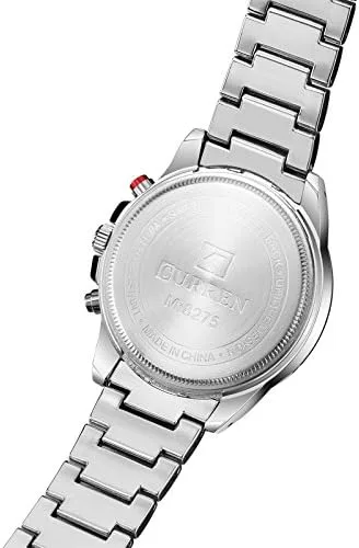 Vista 5 de CURREN Reloj de pulsera 8275 para hombre reloj de cuarzo de lujo moda casual blanco plateado plateado Reloj de cuarzo