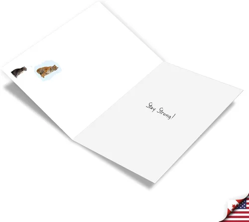 Vista 2 de NobleWorks Tarjeta de felicitación de amistad con sobre de 5 x 7 pulgadas (1 tarjeta) motivo, aspiraciones de buena suerte, gatito tigre C7076JFRG-UA