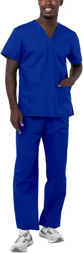 Vista 12 de Adar Uniforms Conjunto de ropa médica unisex universal - Juego de ropa médica unisex con cordón Negro