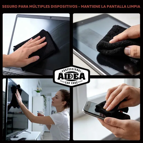 Vista 7 de AIDEA - Paño de limpieza de microfibra, 10 unidades, toallas de microfibra negras, 12 x 12 pulgadas Microfiber Towels for Cars, Wash Cloths, Lint