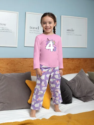 Vista 17 de Camisetas de unicornio para 4º cumpleaños para niñas pequeñas, camiseta de 4 años y cuarto