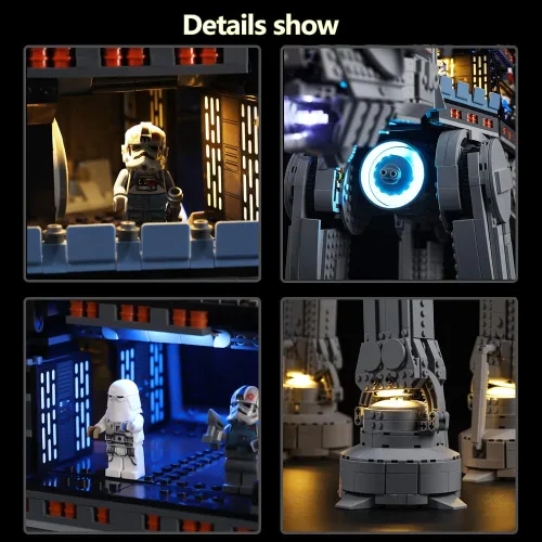 Vista 4 de Kyglaring Kit de luces LED compatible con Lego Set 75313, accesorios de iluminación compatibles con el modelo Star Wars at-at 75313, solo luces