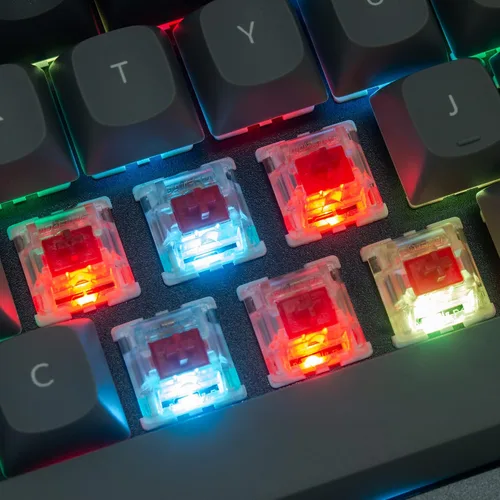Vista 8 de Keychron Teclado mecánico personalizado Q7 70 de diseño QMKVIA macro programable con interruptor rojo Gateron G Pro intercambiable en caliente