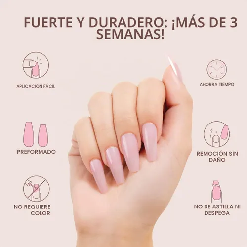 Vista 5 de Kiara Sky Uñas profesionales *NEW* Cover Gelly Tip Case Soft Gel extensiones de uñas (almendra mediana - Amore)