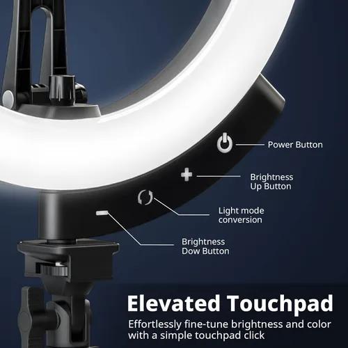 Vista 4 de Eicaus Anillo de luz magnético de 12 pulgadas con trípode de 67 pulgadas, luz para selfie con soporte para iPhone para grabación, compatible