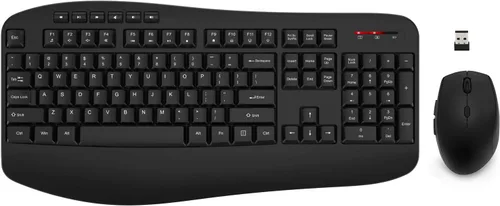 Vista 13 de Combo de teclado y mouse inalámbricos, EDJO, teclado ergonómico de tamaño completo de 2.4G para computadora con reposa muñecas y mouse inalámbrico