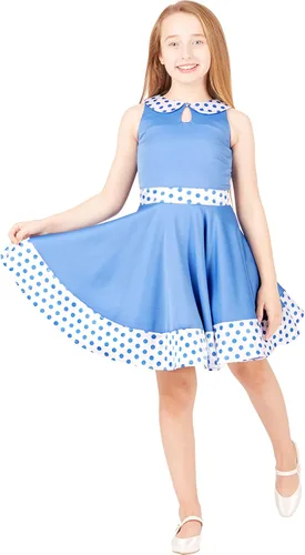 Vista 6 de BlackButterfly Vestido vintage de los años 50 con lunares "Zoey" para niñas