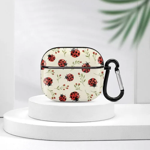 Vista 7 de Linda funda de mariquitas compatible con AirPods 3 con llavero Patrón 304.