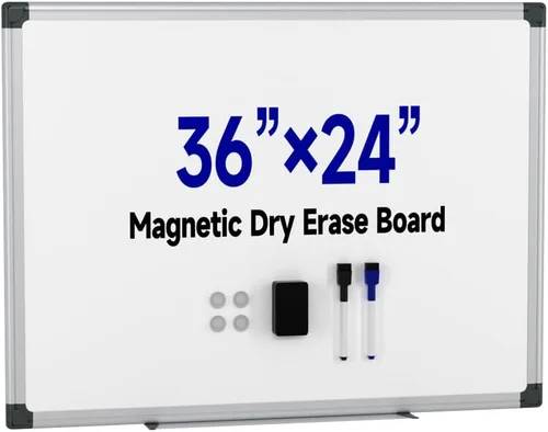 Vista 9 de Pizarra blanca magnética para colgar de 18 x 12 pulgadas para pared, pequeña pizarra de borrado en seco para niños, cocina, oficina, incluye 1