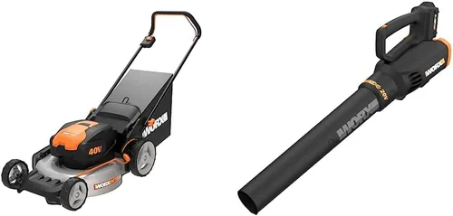 Vista 8 de Worx WG779 - Cortacésped inalámbrico de 40 V y 14 pulgadas + recortadora de cuerdas y soplador de hojas inalámbrico con batería y cargador