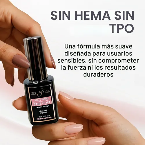 Vista 3 de Cre8tion - Capa base de gel Soak Off, sin HEMA y sin TPO, 0.3 onzas líquidas