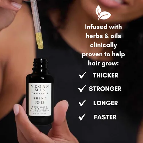 Vista 5 de Aceite de romero orgánico USDA para el crecimiento del cabello con ricino, jojoba y más de Vegan Mia para nutrición intensa y tratamiento