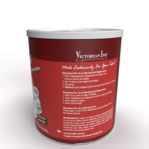 Vista 4 de Victorian Inn Cappuccino instantáneo - Sabor moca - Mezcla de café rica y aterciopelada - Perfecto para caliente, frío o mezclado - Ideal como crema