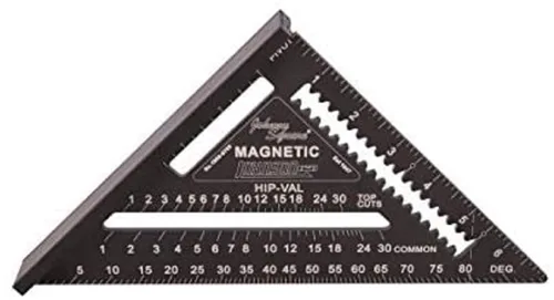 Vista 12 de Johnson Level & Tool 1904-0700V 7-1/4 pulgadas Johnny Square® MACH-1™ Smart Mark™ Rafter Square con vial nivel, negro