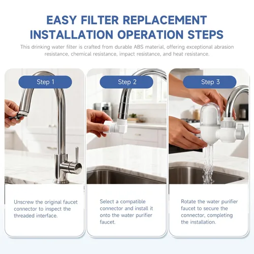 Vista 8 de Fregaderos-Montado grifo filtro eficientewaterpurificationsystemeffectivelyremovesunpleasantchlorineodorand impurezas, apto para cocina de 15/16