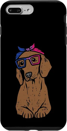 Vista 9 de Funda para iPhone 14 con diseño de perro salchicha LGBTQ con bandera bisexual y orgullo gay