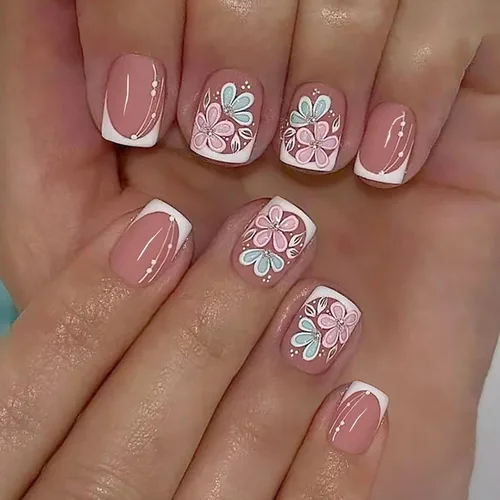 Vista 21 de Juego de 24 uñas postizas cuadradas cortas a presión, 3D, para primavera y verano, reutilizables, color naranja, uñas postizas a presión, lindas