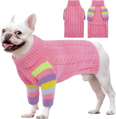 Vista 42 de Suéter XS para perro, suéter de cuello alto con manga para Yorkie Azul