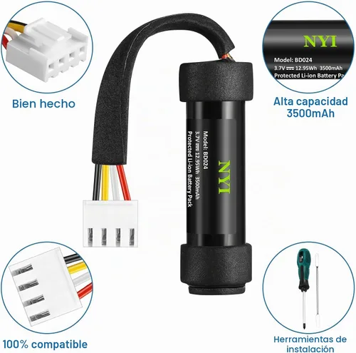 Vista 4 de NYI Reemplazo de batería de 3500 mAh compatible con Harman Kardon Onyx Studio 5, Onyx Studio 6 altavoz inalámbrico Bluetooth - Potencia de larga