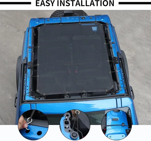 Vista 4 de JWWY Parasol de malla para el sol, protección solar para bikini en la parte superior del techo, malla de protección solar para 2021-2026+ Ford