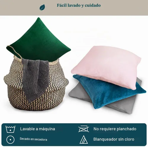 Vista 7 de PAVILIA Fundas de Almohada Decorativas Negras 18x18 Juego de 2, Fundas de Cojines Decorativos para Cama Sofá Sillón, Decoración de Acento Estético