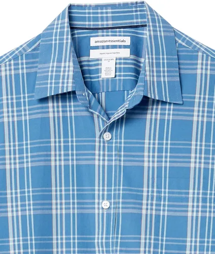 Vista 6 de Tienda Essentials Men's Regular-Fit Short-Sleeve Poplin Shirt