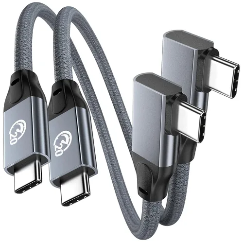 Vista 15 de UseBean Cable USB C de 90 Grados 0.5 Pies, 6 Pulgadas Corto USBC a USBC 3.2 Gen2 20Gbps Cable de Ángulo Recto, Video 4K Carga 100W, Cable Cargador