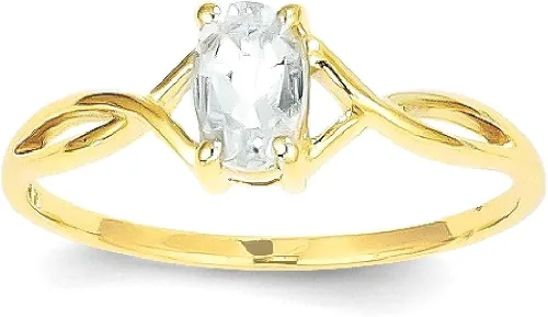 Vista 9 de Anillo de oro amarillo de 14 quilates con piedra natal azul aguamarina tamaño 7.00 de marzo joyería fina para mujer, regalos para ella, Oro amarillo