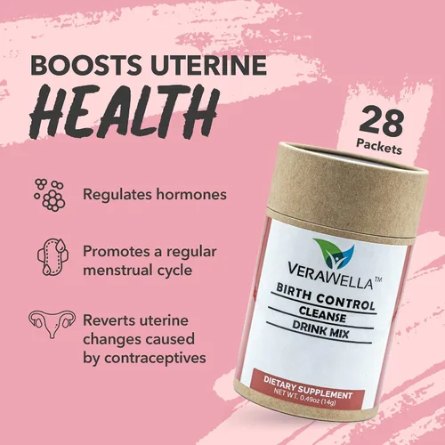 Vista 3 de Limpieza anticonceptiva 28 porciones Suplementos de fertilidad para mujeres para equilibrar las hormonas, apoyar y regular tu ciclo Mezcla