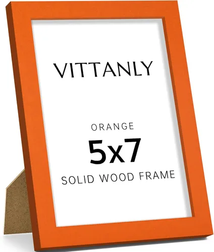 Vista 33 de Vittanly - Marco de fotos de 4 x 6 pulgadas de madera maciza con plexiglás, incluye paspartú de 3,5 x 5, para colgar en la pared o poner sobre una