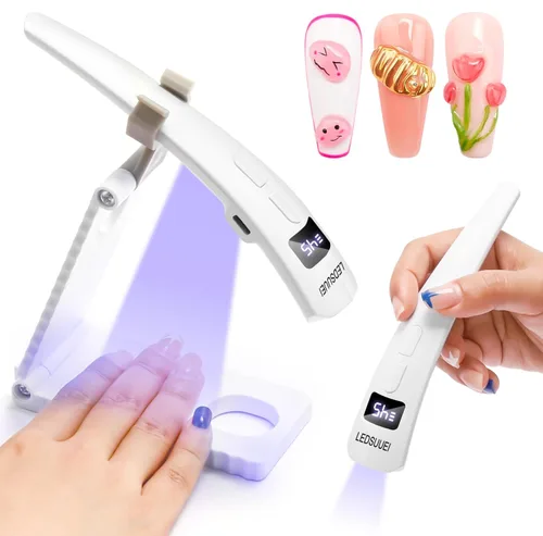 Vista 8 de Lámpara de uñas UV mejorada 2026 para esmalte de gel, 4 temporizadores y sensor automático: lámpara profesional de curado de gel, diseño de cavidad