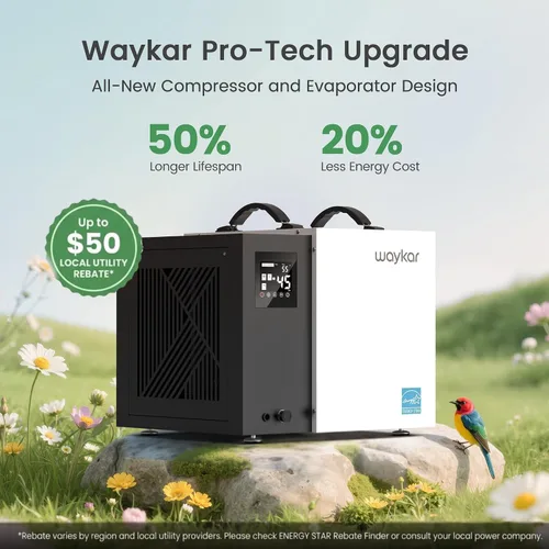 Vista 7 de Waykar Deshumidificador de 70 Pintas Energy Star para Espacios de Acceso Restringido con Bomba, Deshumidificador Comercial para Sótanos y Hogar
