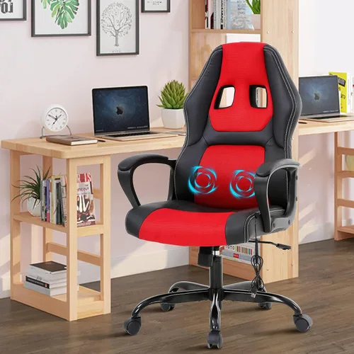 Vista 8 de Offcie - Silla de juegos de PC, silla de computadora estilo carreras con reposabrazos acolchado, silla ergonómica de escritorio para el hogar