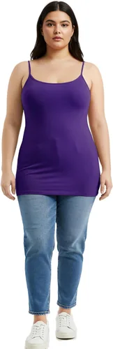 Vista 358 de Emmalise Camisola larga casual básica para mujer, con tirantes ajustables, top en capas