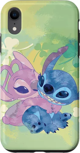 Vista 25 de Disney Stich and Angel Shamrock - Carcasa para iPhone 17, color verde
