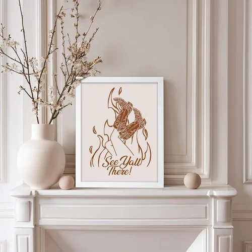 Vista 122 de Poster Master Póster de You've Yeed Your Last Haw - Impresión retro de vaquero marrón - Arte occidental - Arte moderno - Arte del salvaje oeste