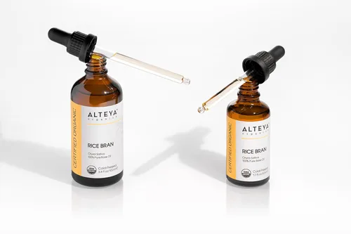 Vista 6 de Alteya Organics Aceite de salvado de arroz, aceite portador orgánico certificado, 3.4 onzas líquidas, prensado en frío, 100% puro aceite base