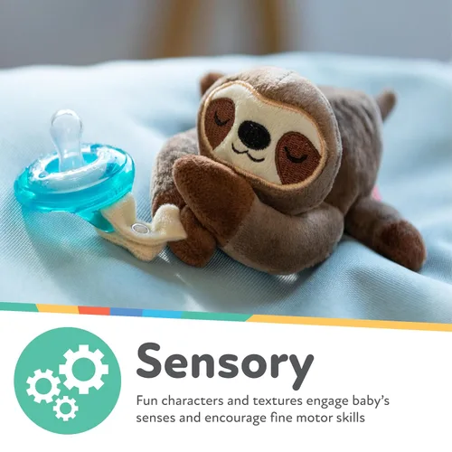 Vista 4 de Nuby Calming Natural Flex Snuggleez Chupete con felpa Combo Set para acurrucarse con comodidad, cocodrilo