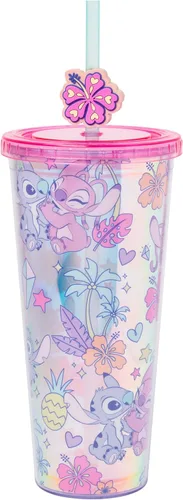 Vista 15 de Silver Buffalo Disney Una Loca Aventura de Goofy con Goofy, Max Goof, Roxanne y Bobby Zimuruski - Vaso de plástico para bebidas frías con tapa