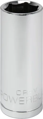 Vista 19 de Powerbuilt 3/8 de pulgada x 1/2 pulgada SAE Deep Socket, 12 puntos, cromo-vanadio, marca de tamaño - 940046
